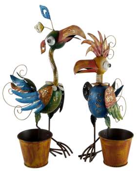 2er Set Niedlicher Pflanztopf Pepe - Gartendekoration